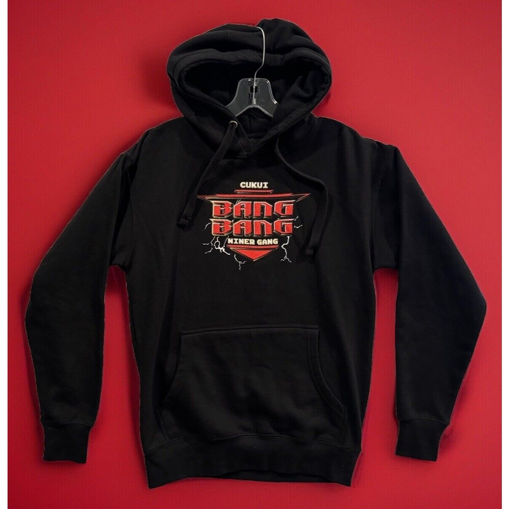 CUKUI 49ers Bang Bang Niner Gang Hoodie Sweatshirt Sz Small Black Back Graphic
